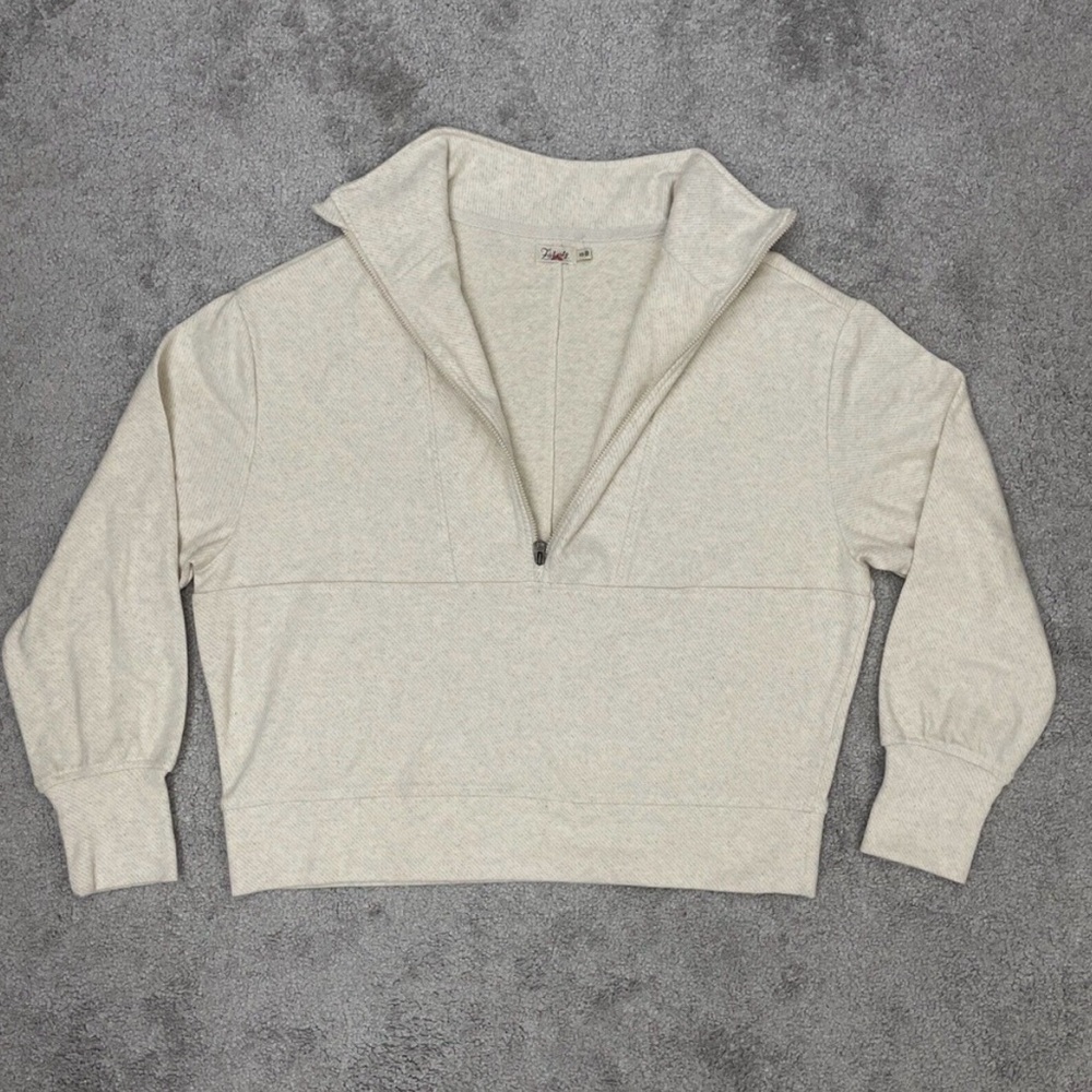 Faherty Cream Quarter-Zip Pullover Sweater